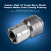 Rostfritt stål 1/4" Invändig Roterande Munstycke Högtryckstvätt Avloppsrengöringstillbehör