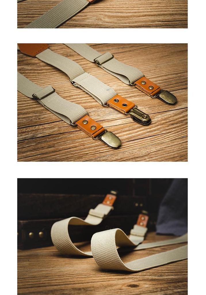 Retro British Y-Shaped Elastic Suspenders with Three Clips for Adults - Trendy and Versatile.