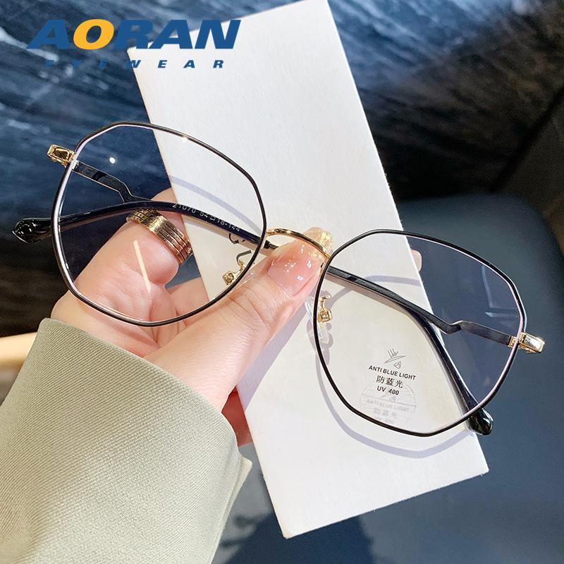 

Женские очки Polygon от близорукости с защитой от синего света - Готовы к изготовлению по рецепту, Легкая металлическая оправа