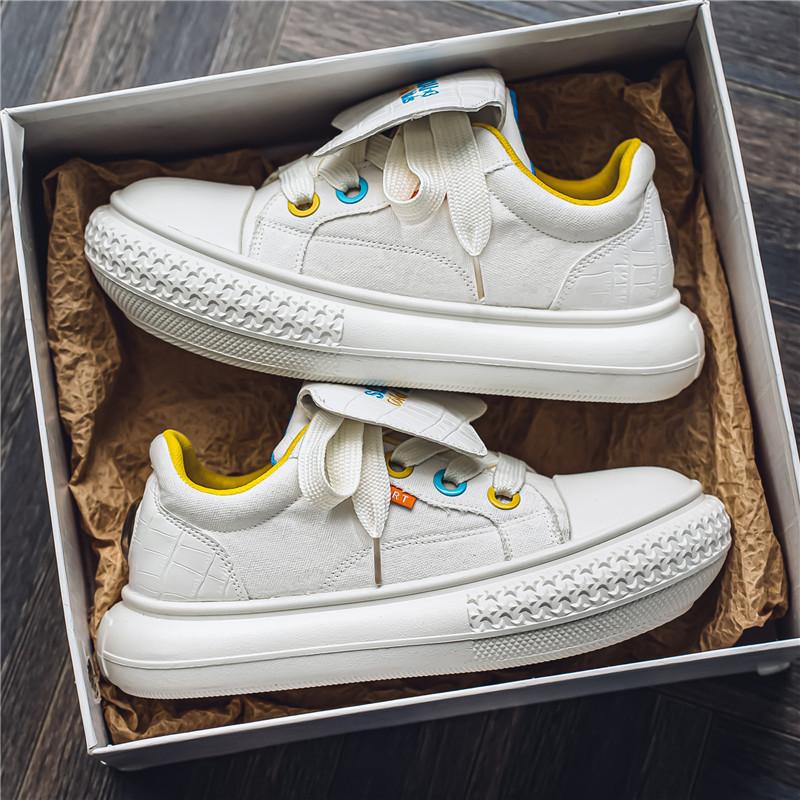 

Men s shoes summer new low-top casual fashion little white board shoes men s thick-soled wear-resistant breathable big head shoes tide 44 білий