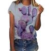 Summer Plant Printing Summer Women's Short Sleeves 3D Digital Printing 3440