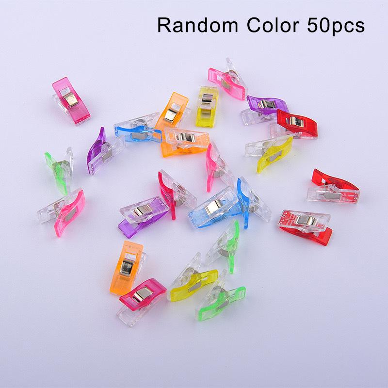50Pcs Sewing Clips Colorful Clips Multipurpose Plastic Craft Crocheting Knitting Safety Clothing Clips Color Binding Clips