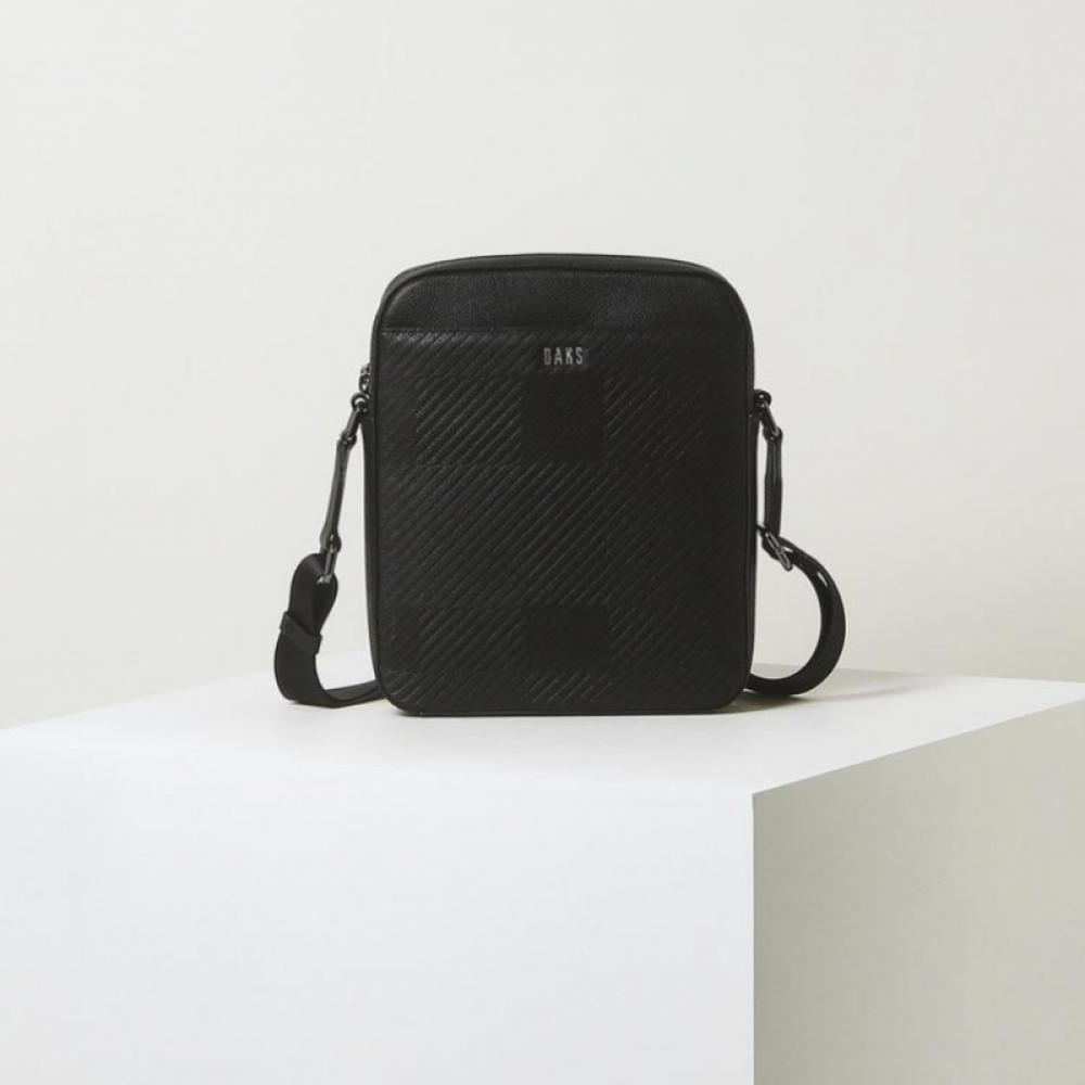 Daks Black House Check Cow Leather Crossbody Bag