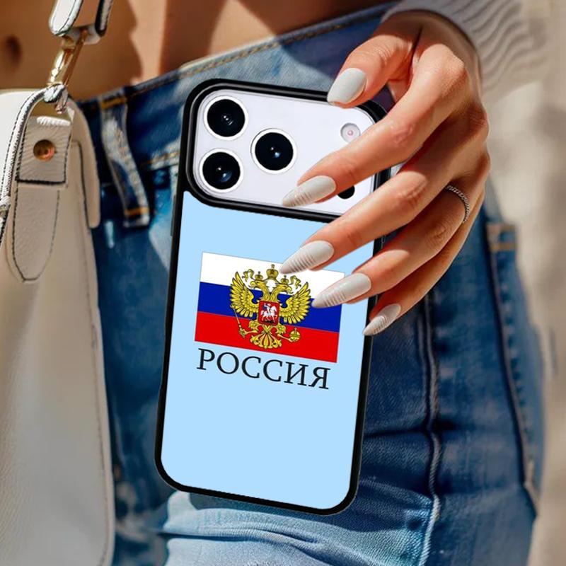 Russia Flag Phone Case For iPhone 17 Air 14 15 13 12 Max Cover For Apple 16e 11 Pro Max Plus Coque