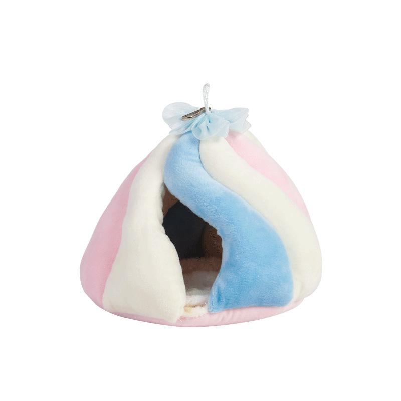 

Small Pet Kennel Colorful Comfortable Hamster Hammock Cage Hamster Winter Warm Bed Pets Soft Hanging House S