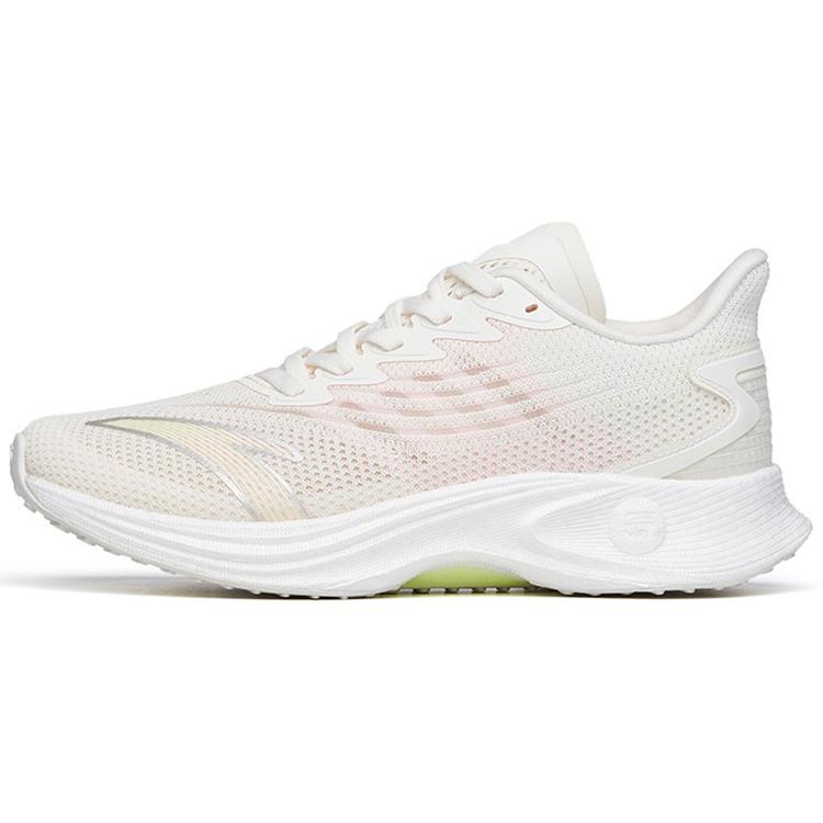 New Anta MACH 2.0 Cushioning, Slip Resistant, Abrasion Resistant, Breathable Low Top Running Shoes Women's Ivory White 122225583-5