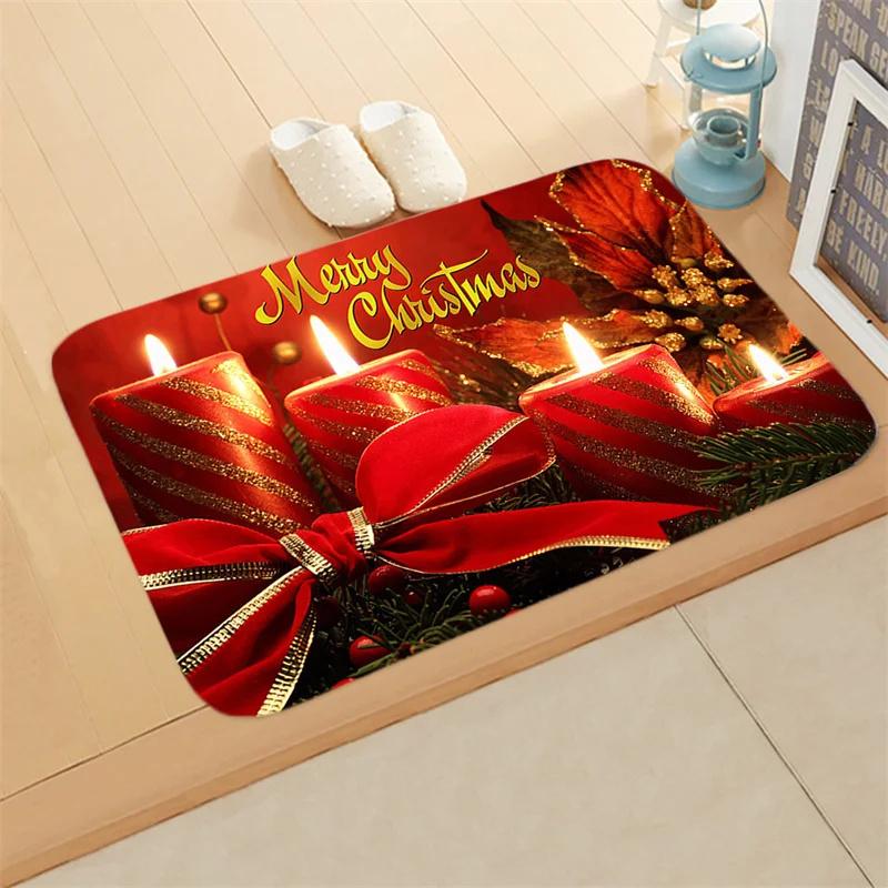 Merry Christmas Doormat Decorative Holiday Front Door Mat Funny Cartoon Character Felt Door Rugs for Indoor Outdoor Carpet