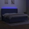 VidaXL Slatted Bed Base with LED Mattress, Upholstered Bed with Headboard, Double Bed, Adult Bedroom Bed, Modern, 3138267