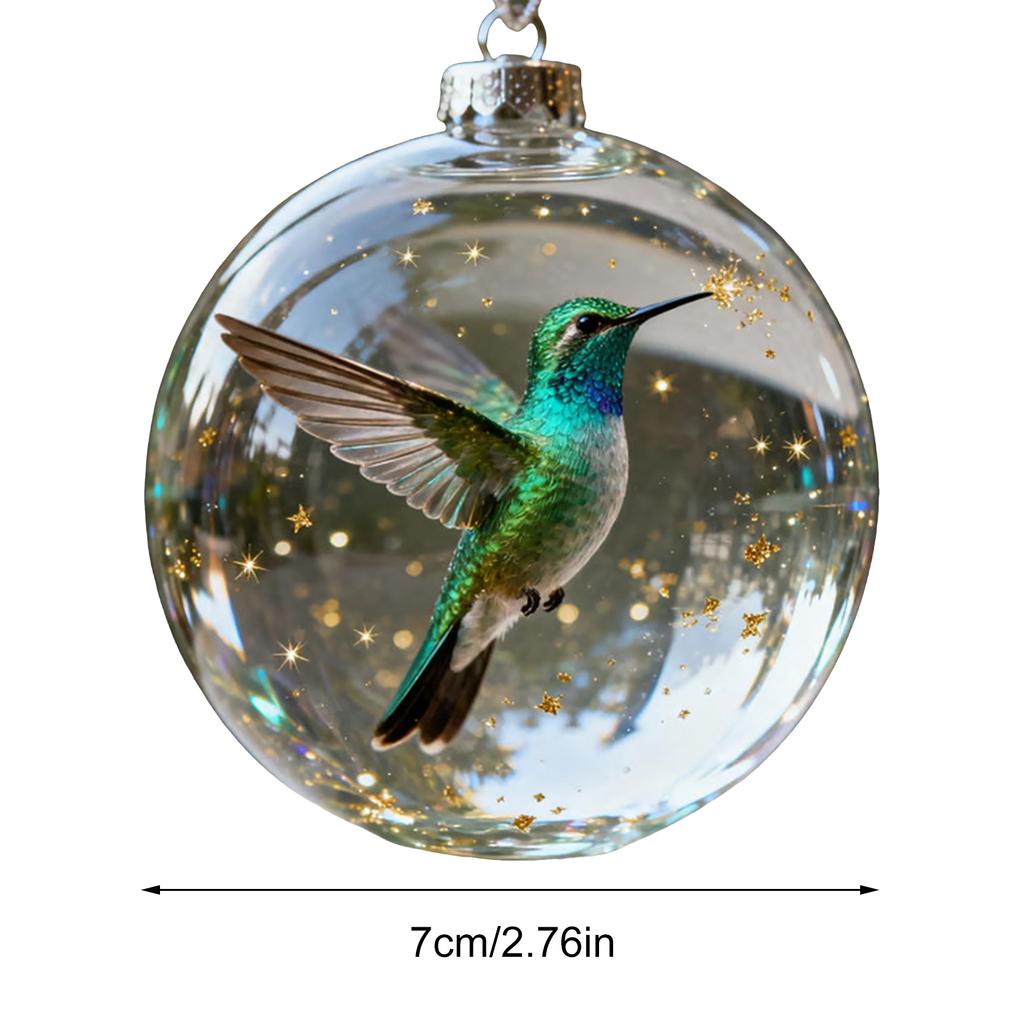 Christmas Nature's Birds Crystal Glass Ornament PVC Bird Glass Tree Clear Ornaments Xmas Tree Hanging Pendant for Holiday Decor