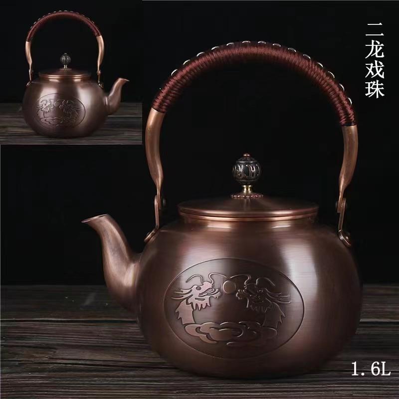 Handcrafted Hammered Copper Teapot Water Boiling Tea Brewing Pot