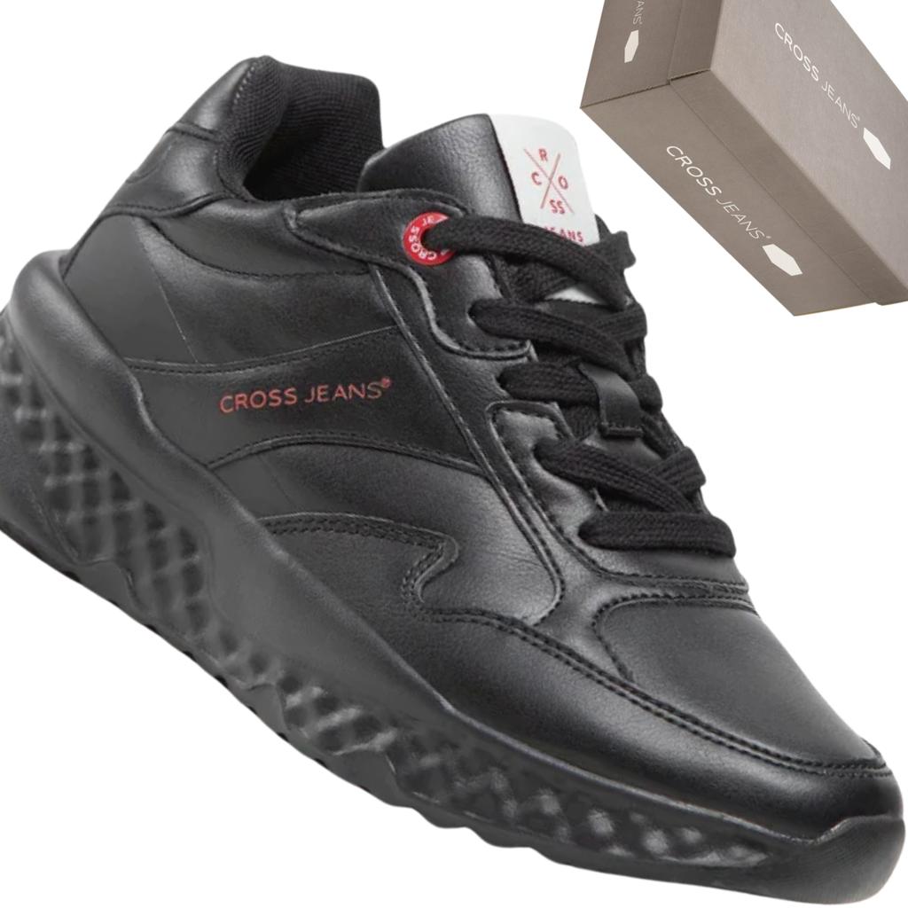 Cross Jeans KK2R4023C - Black Women's Sneakers Made of Eco-leather, Sports Shoes