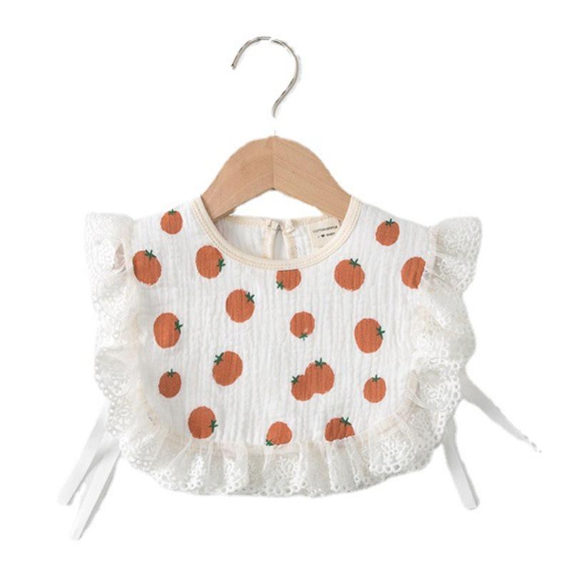 Korean Style Toddler Kids Lace Floral Bibs Cute Hollow Out False Collar Children Clothes Accessiory Pure Color Baby Girls Cotton