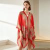 Breathable Sunscreen Thin Large Scarf with Buckle Seaside Vacation Cloak  Neck Decoration