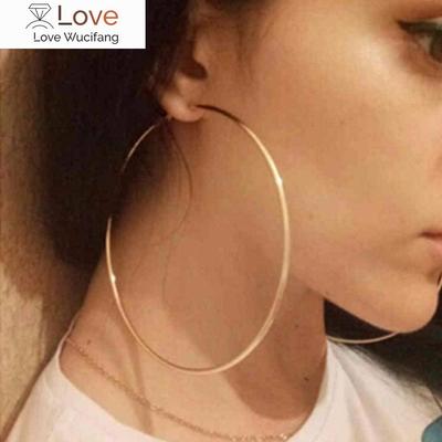 40mm 60mm 70mm 80mm Übertreiben Sie große glatte Kreis Creolen Brincos Einfache Party Runde Schleife Ohrringe für Frauen Schmuck