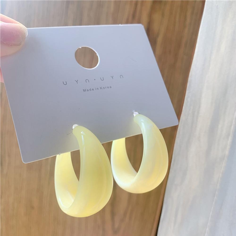 Jewelry Girls Resin Geometric Korea Transparent Hoop Earrings C-shaped Earrings Acrylic Earrings