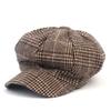 Universal chemistry Wool Glencheck Beige Newsboy Cap