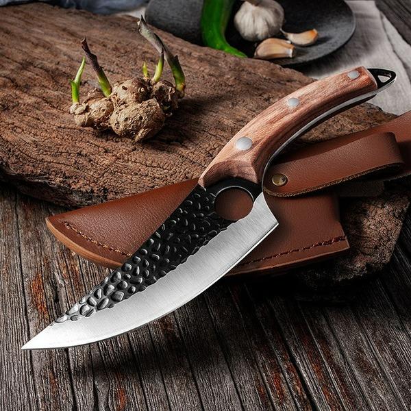 5.5inch Meat Cleaver Hunting Knife Handmade Forged Boning Knife Serbian Chef Knife Stainless Steel Kitchen Knife Butcher Fish Knife