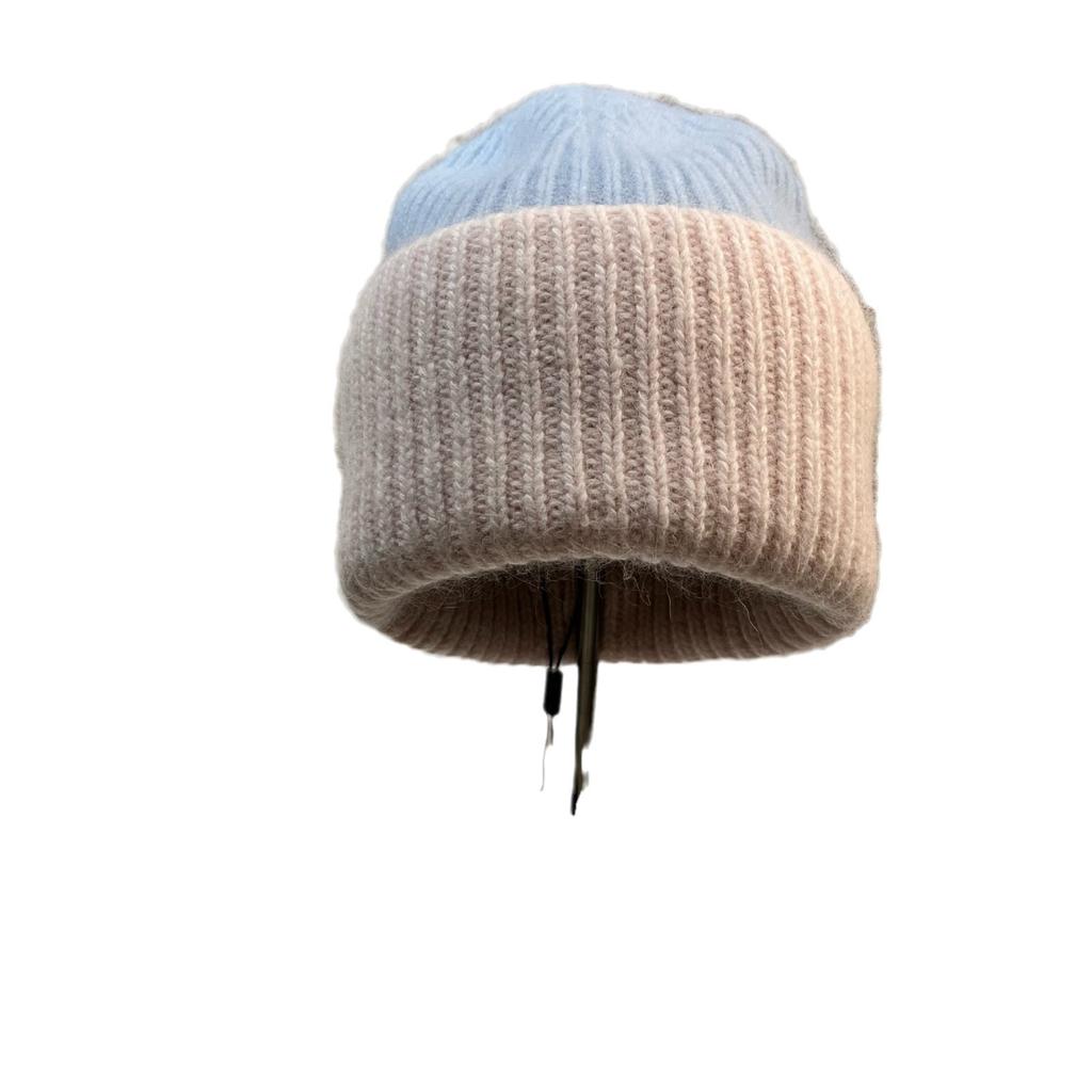 Exported To Russia High-Quality Thickened Double-Layer Long Rabbit Hair Knitted Hat Winter Nordic Warm Windproof Ear Protection Hat Women