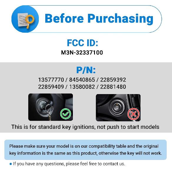 Key Fob Replacement Compatible with 2014-2020 Chevy Silverado GMC Sierra 1500 2500 3500 2500HD 3500HD | 2015-2021 GMC Canyon | 2015-2021 Chevrolet