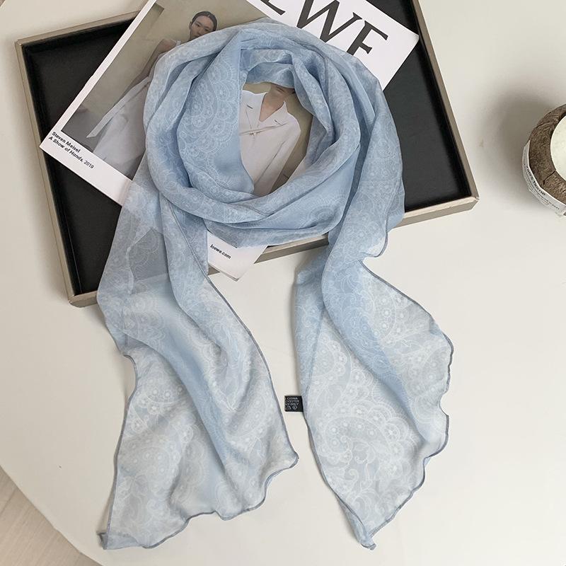 New silk scarf premium printing loose multi-purpose simple polka dot headband leopard print sweet cool streamer