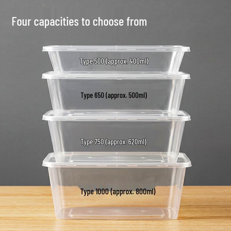 Disposable Rectangular Food Containers with Lids