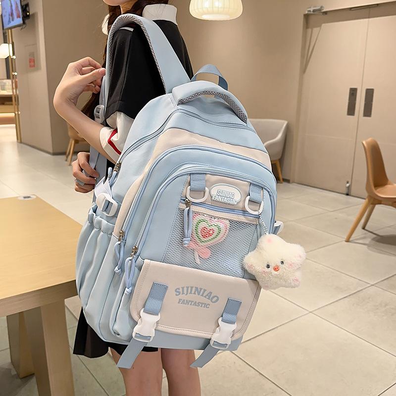 The Schoolbag Is High-value, Cute and Fresh, and the Schoolbag Is Casual, Simple, Lightweight, Versatile and Large-capacity.