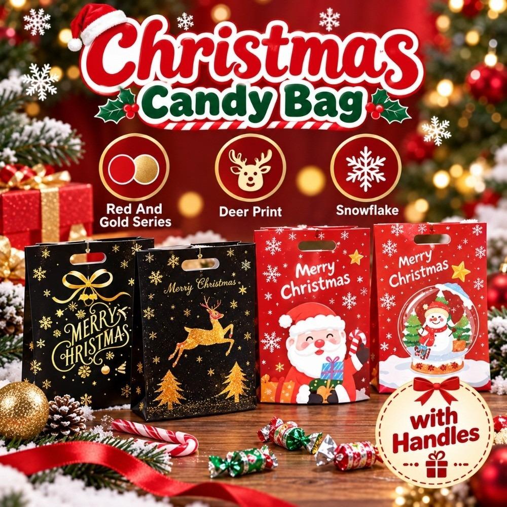 50Pcs PP Christmas Candy Bag Cartoon Style Christmas Gift Bag  Christmas Party