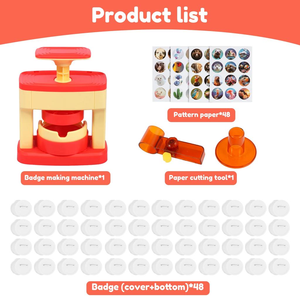 Badge Maker DIY Pin Button Maker Machine Badge Making Kit Hand Button Maker for School Projects Christmas Festive Activities