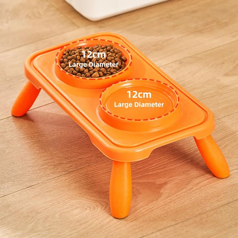 Elevated Double Pet Bowls for Cats Dogs Non-Slip Raised Food Water Feeder Set Protect Neck Pet Feeding Dishes