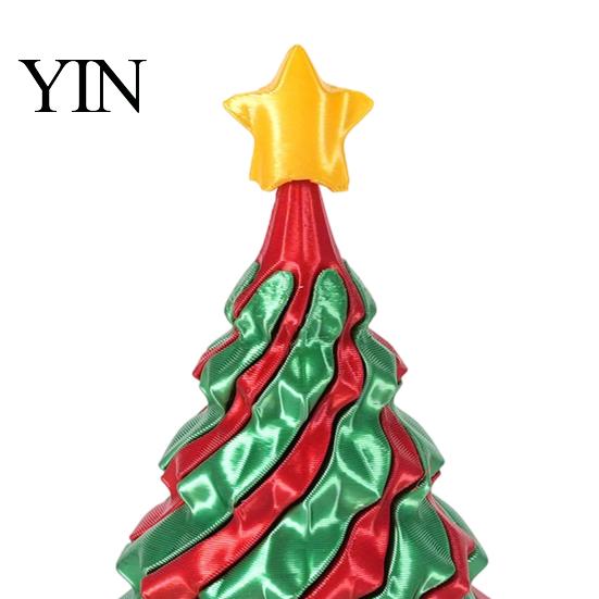 Christmas Stocking Stuffers 3D Printed Spiral Tree, Golden Star Topper Tree Fidget Shape Toys Toy, Cone Desk Decor for Anxiety Stress Relief Portable