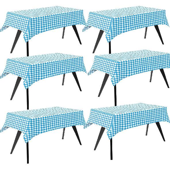 Iceyyyy 3 Pieces Oktoberfest Tablecloths-Blue and White Checkered Table Cloths Rectangular Oktoberfest Bavarian Flag Tablecover for German