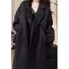 Women's Mid-Length Hepburn-Style Wool Felt Coat - Autumn/Winter Plus Velvet Thickened Petite Fit