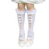 Ballet Inspired Lace Trim Leg Warmer for 3-13Y Girls Stretchy Ribbed Cuffs Soft Combed Cotton Leggings Accessories