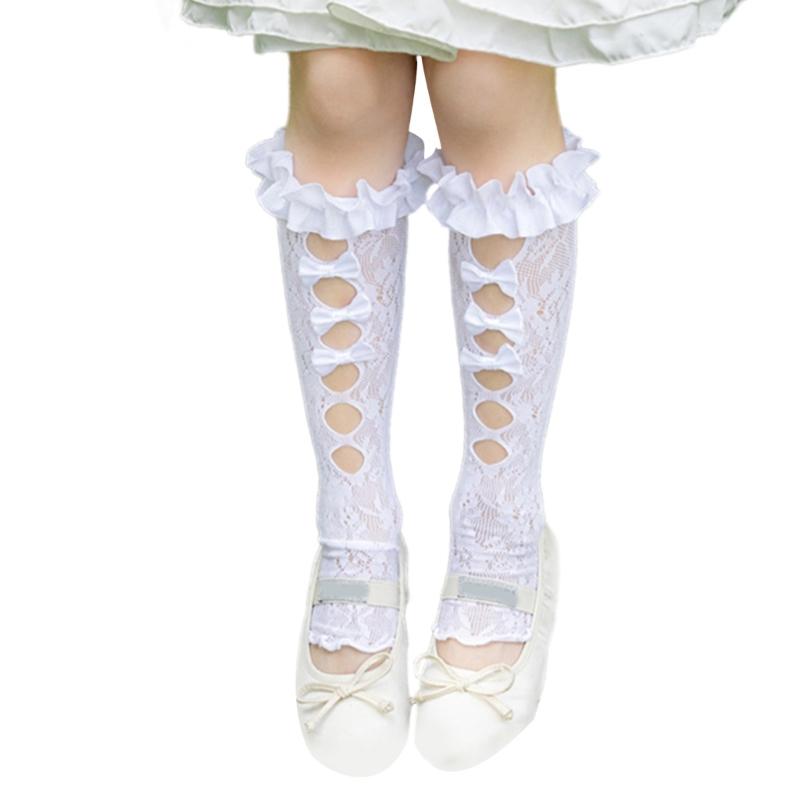Ballet Inspired Lace Trim Leg Warmer for 3-13Y Girls Stretchy Ribbed Cuffs Soft Combed Cotton Leggings Accessories