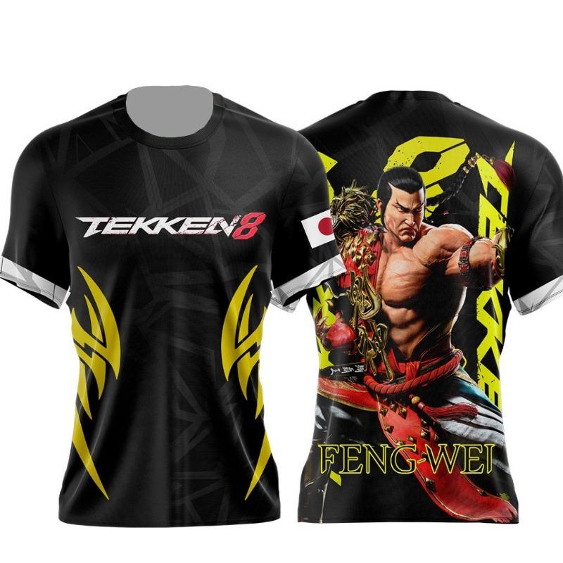 Bandai Tekken 8 Jin Kazama 3D T-Shirt For Men Women Kids Summer Sports Game Tee Summer Outdoor