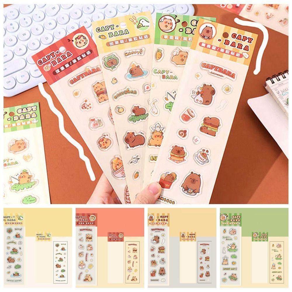 Cute Guka Capybara Drop Glue Sticker Cartoon School Supplies  Children