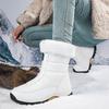Winter New Women's Boots Thick Soled Zipper Shoes Warm High Cut Snow Boots Outdoor White Plush Comfortable Waterproof Fur Walking Shoes