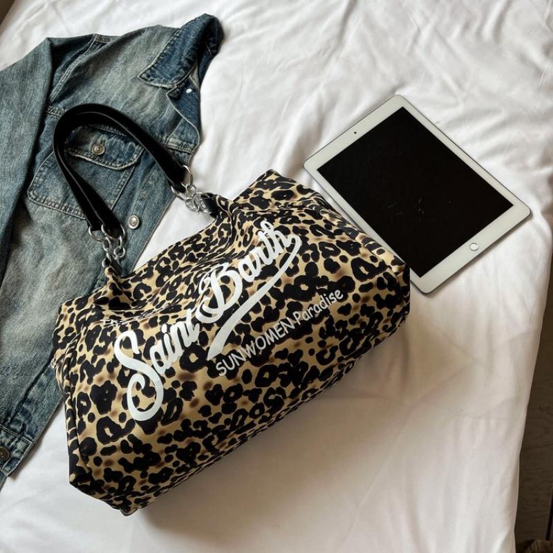 2025 Summer Fashion Leopard Print Women Handbags Female Nylon Casual Trendy Premium Texture Large Capacity Shoulder Bags