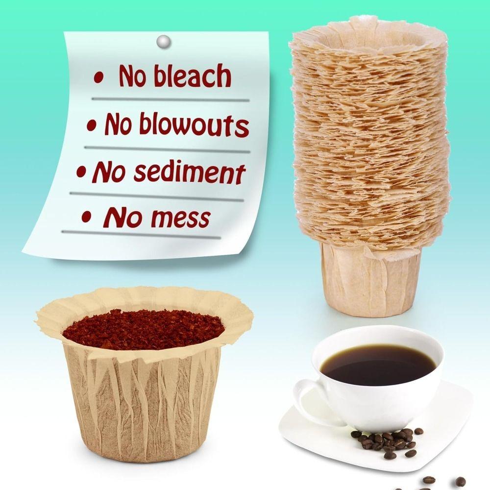 50/100 Pcs Natural Disposable Coffee Paper Filters K Cup Paper Filters for Most Reusable K Cup Pods