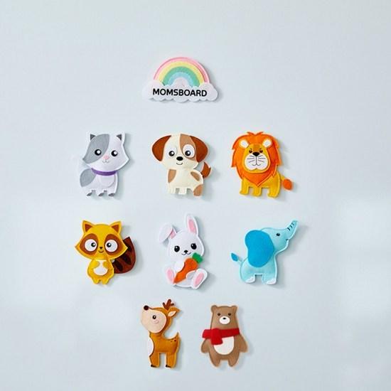 Mom's Board Rainbow Felt Animal Magnet, Korean popular puzzles