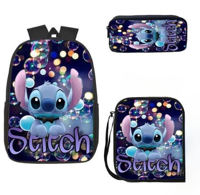 Stitch Backpack Cartoon Set With Lightweight Breathable For Students Elementary