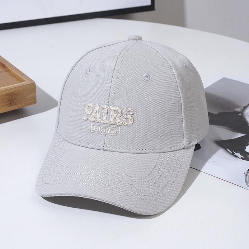 Hat Women's Summer New Letter Embroidery Hardtop Baseball Cap Trendy Boys Big Head Circumference Cap