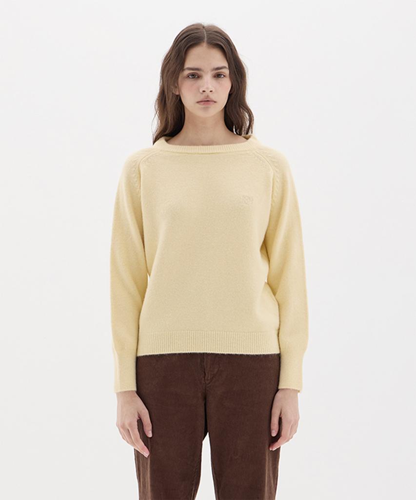 DANGLEDROP Dgdp Square Embroidered Round Knit_Cream