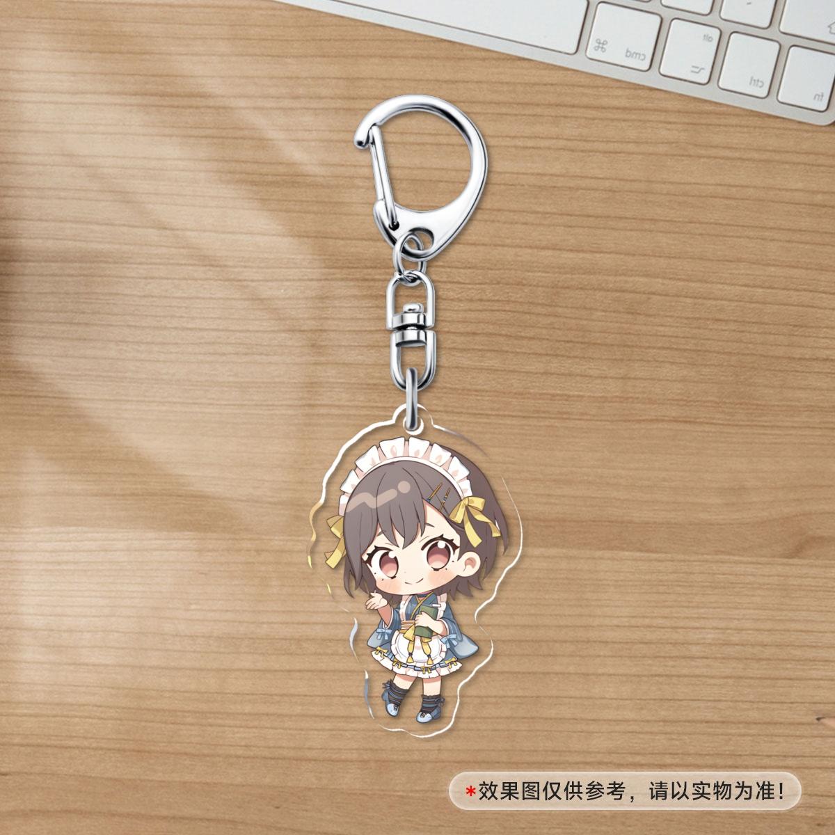 

BanG Dream! Keychain Toyama Kasumi Ran Mitake Cute Figures Acrylic Key Chain Ring Holder Otaku Gift Accessories 6 cm