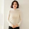 Women's Cashmere Striped Sweater: Slim-Fit Fashionable Pullover with Half-High Collar for Autumn & Winter
