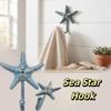 Starfish Shape Cast Iron Hook Ocean Blue Finish Decorative Hook Wall Mounted Hook  Home Entryway