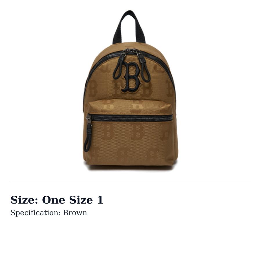 MLB Nylon Fabric Combo Bag, Backpack Regular Unisex Coffee 3ABKS011N-43BGD One Size 1