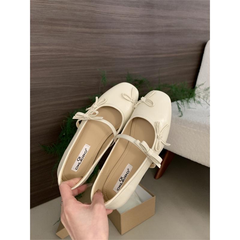 Sanfte Abendbrise mit Rock Mary Jane Schuhe Mädchen 2025 neu Nische Schleife Ballerinas Fee Einzelne Schuhe