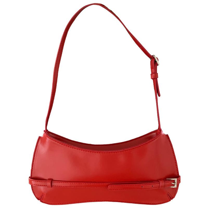 French Niche Bag New Fashionable Shoulder Bag Retro Bag Texture Underarm Bag Red Wedding Bag