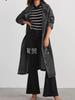 New In Autumn Winter Women's Denim Cotton Solid Color Double Pocket Long Sleeve Loose Tie Closure Coat